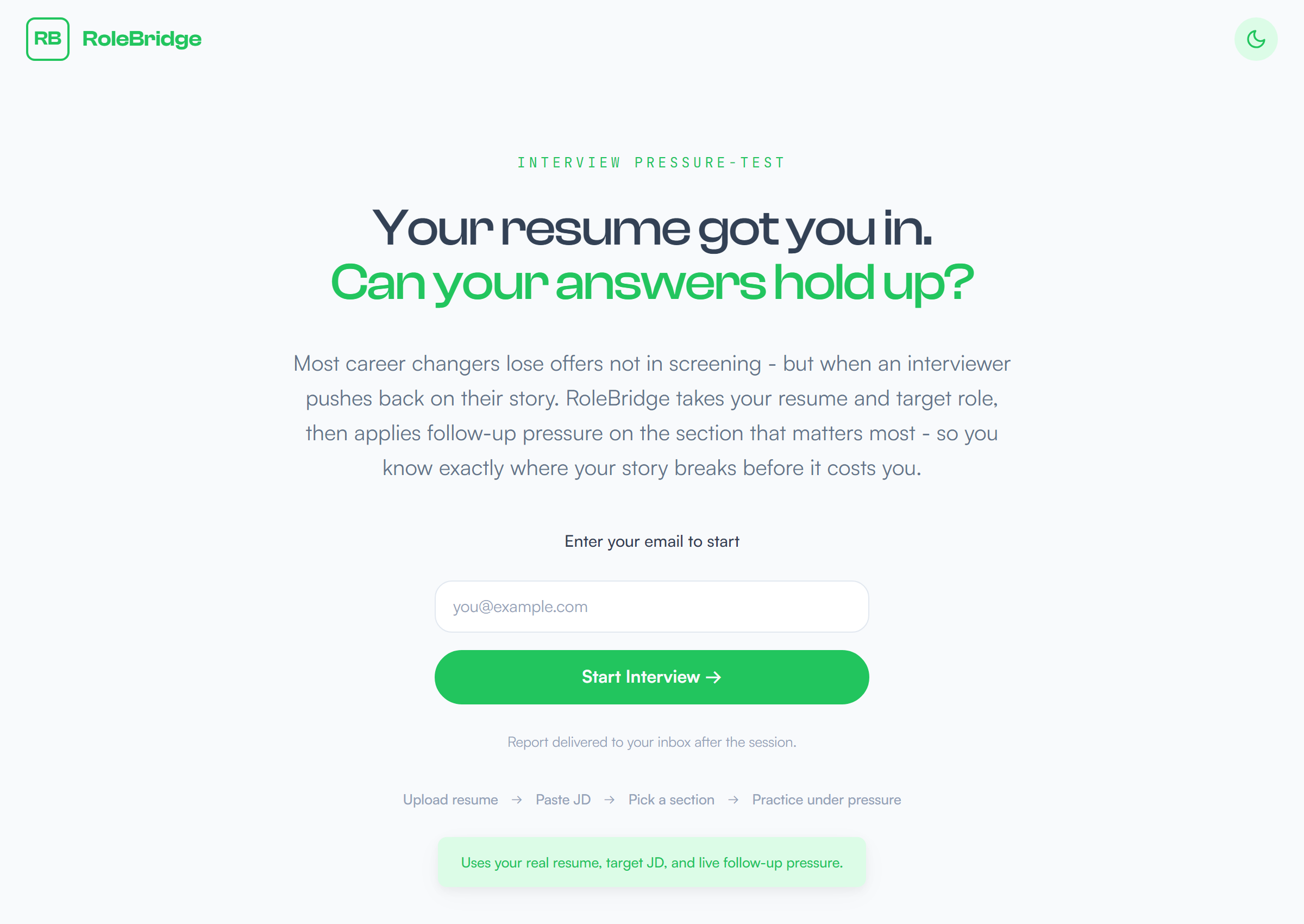 RoleBridge Landing Page