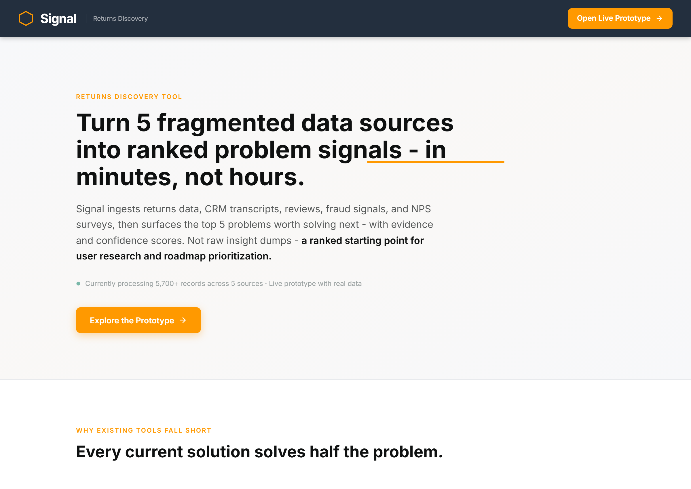 Signal Landing Page